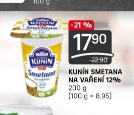 KUNÍN SMETANA NA VAŘENÍ 12% 200 g