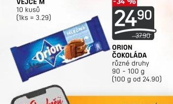 ORION ČOKOLÁDA různé druhy 90-100 g