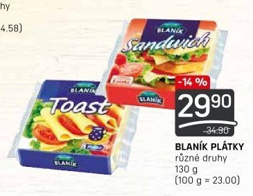 Blaník plátky 130 g
