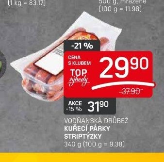 Vodňanská drůbež kuřecí párky striptýzky