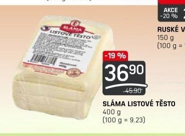 SLÁMA LISTOVÉ TĚSTO