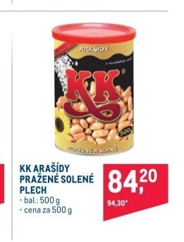 KK ARAŠÍDY PRAŽENÉ SOLENÉ PLECH