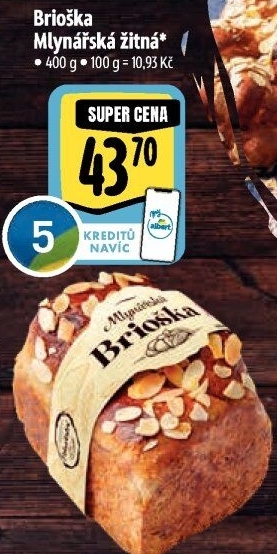 Brioška Mlynářská žitná Albert