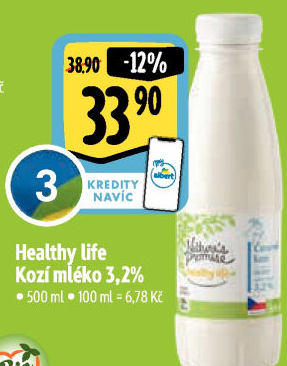 Kozí mléko čerstvé Healthy life Nature'