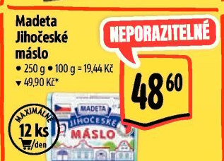 Máslo Jihočeské Madeta