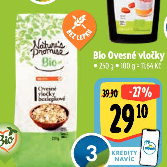 Ovesné vločky bio Nature'