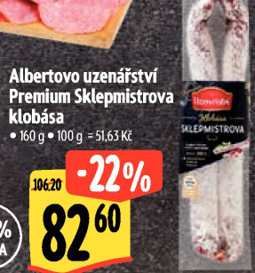 Sklepmistrova klobása Premium Albertovo uzenářství