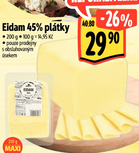 Sýr Eidam 45% Albert