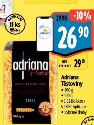 Těstoviny semolinové Adriana
