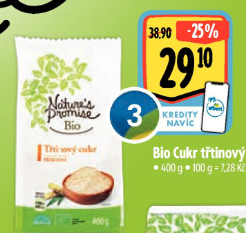 Třtinový cukr bio Nature'