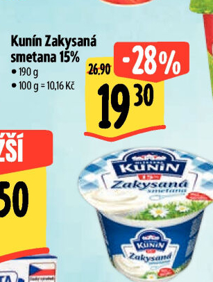 Zakysaná smetana Mlékárna Kunín 15%