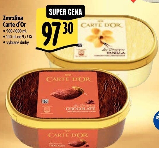 Zmrzlina ve vaničce Carte D'