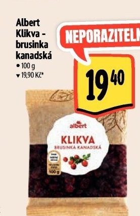 Brusinky klikvy sušené Albert