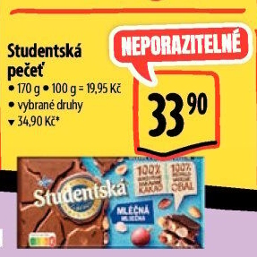 Čokoláda Studentská pečeť Orion