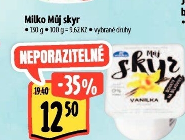 Dezert zakysaný ochucený Můj Skyr 0% Milko