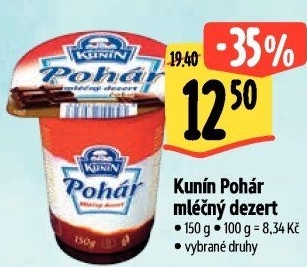 Mléčný Pohár Mlékárna Kunín