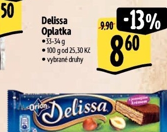 Oplatky celomáčené Delissa Orion