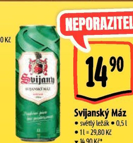 Pivo světlý ležák 11° Svijanský Máz Svijany