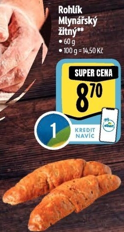 Rohlík Mlynářský žitný Albert