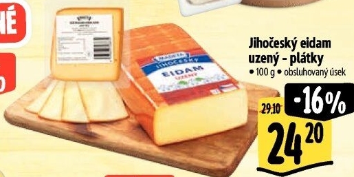 Sýr Eidam uzený 44% Jihočeský Madeta