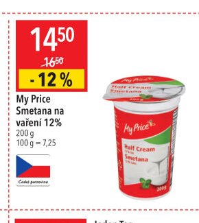 My Price Smetana na vaření 12%