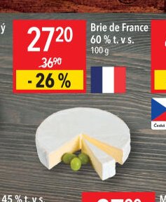 Brie de France 60 % t. v s.