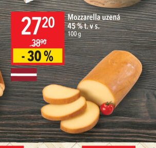 Mozzarella uzená 45 % t. v s.