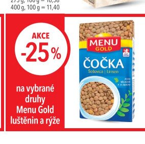 Menu Gold čočka