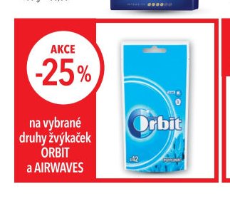 na vybrané druhy žvýkaček ORBIT a AIRWAVES