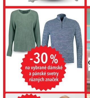 Dámské a pánské svetry -30 %