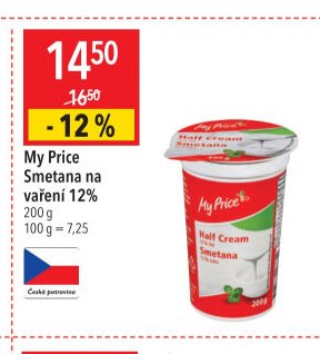 My Price Smetana na vaření 12%