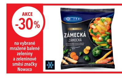 na vybrané mražené balené zeleniny a zeleninové směsi značky Nowaco
