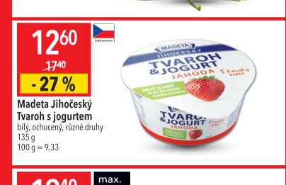 Madeta Jihočeský Tvaroh s jogurtem