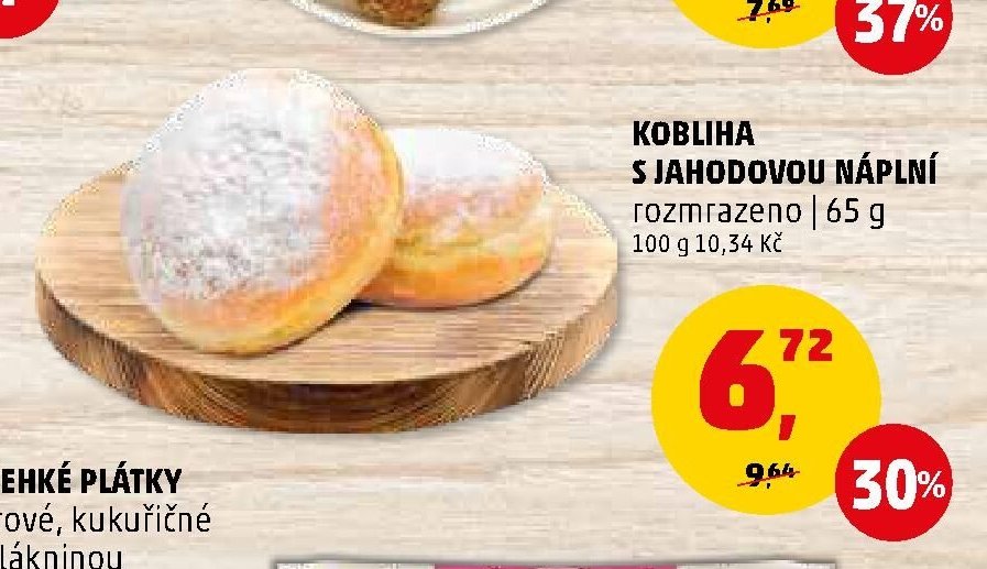 Kobliha s jahodovou náplní