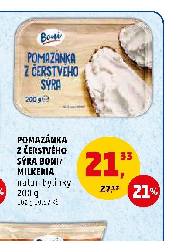 Pomazánka z čerstvého sýra Boni / Milkeria