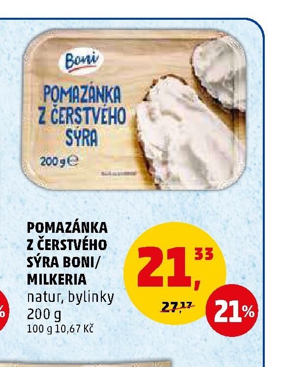 POMAZÁNKA Z ČERSTVÉHO SÝRA BONI/MILKERIA