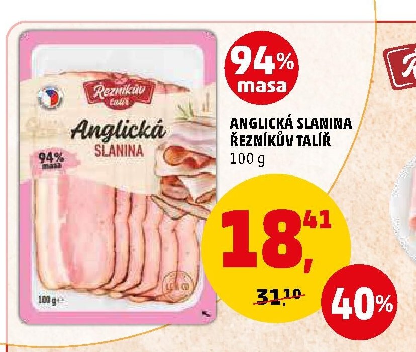 ANGLICKÁ SLANINA ŘEZNÍKŮV TALÍŘ 100 g
