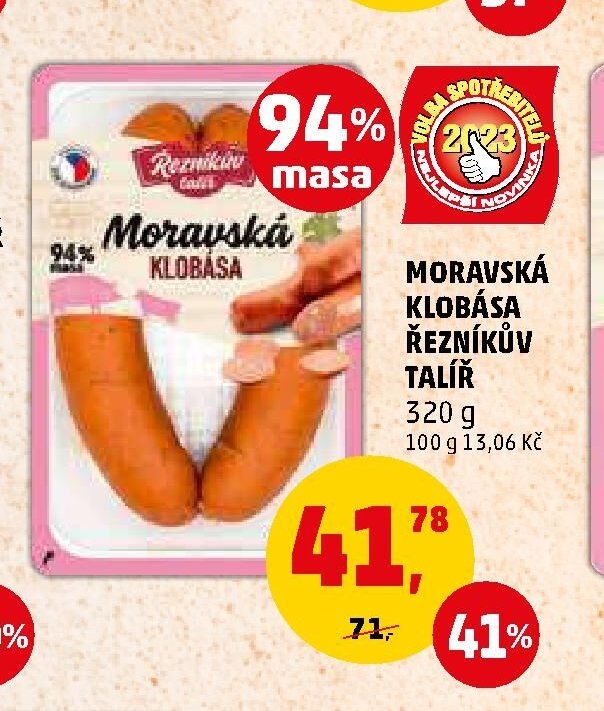 MORAVSKÁ KLOBÁSA ŘEZNÍKŮV TALÍŘ 320 g