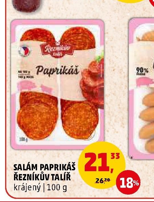 SALÁM PAPRIKÁŠ ŘEZNÍKŮV TALÍŘ krájený 100 g
