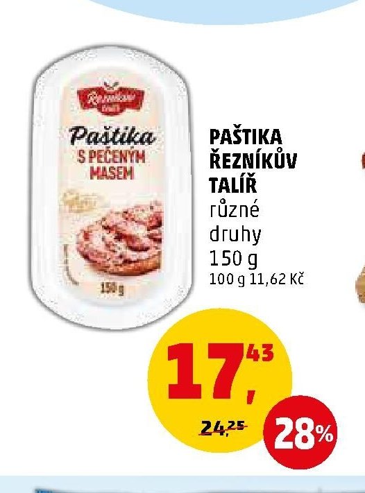 PAŠTIKA ŘEZNÍKŮV TALÍŘ různé druhy