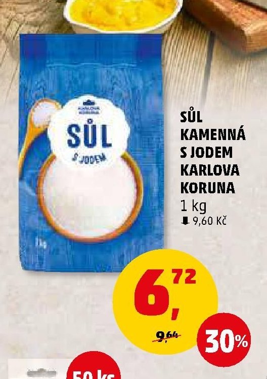 Sůl kamenná s jodem Karlova Koruna 1 kg