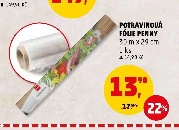 Potravinová fólie Penny 30 m x 29 cm