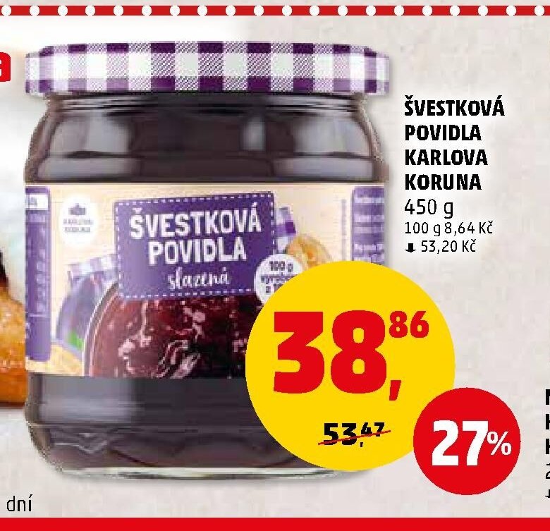 Švestková povidla Karlova Koruna 450 g