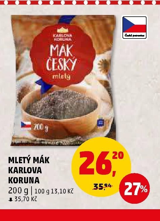 Mletý mák Karlova Koruna 200 g