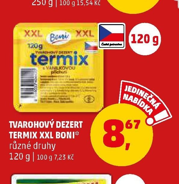 Tvarohový dezert Termix XXL Boni