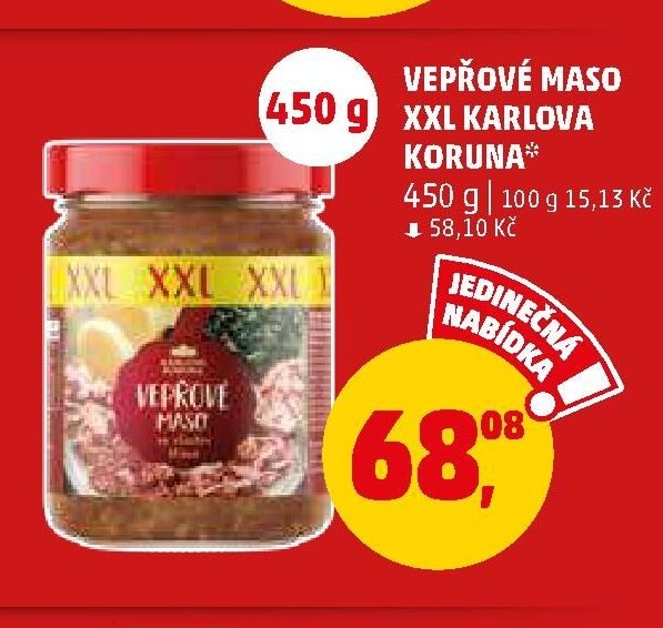 VEPŘOVÉ MASO XXL KARLOVA KORUNA