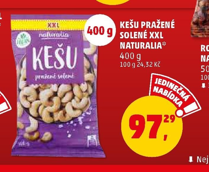 KEŠU PRAŽENÉ SOLENÉ XXL NATURALIA