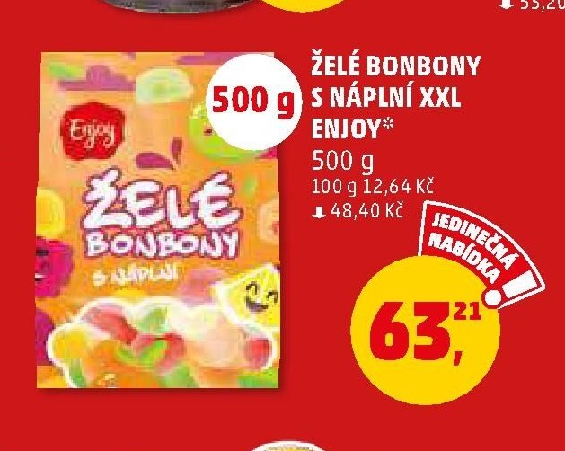 Želé bonbony s náplní XXL Enjoy