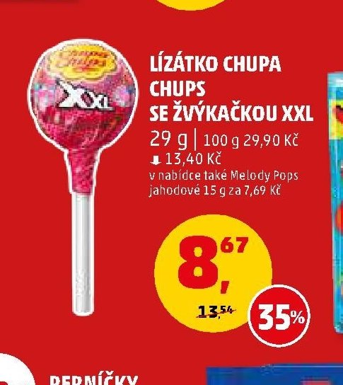 Lízátko Chupa Chups se žvýkačkou XXL