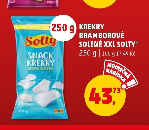 Krekry bramborové solené XXL Solty